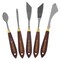 5-Piece Artist Stainless Steel Palette Knife Set - Wood Hande Flexible Spatula Painting Knives for Color Mixing Spreading, Applying Oil, Acrylic Paint on Canvas